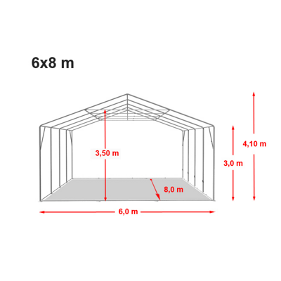 Mobilní skladová hala 6x8m